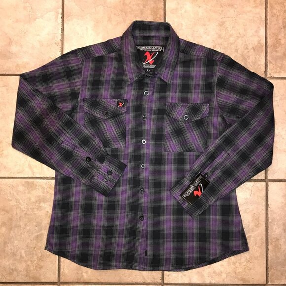 Women's Milwaukee Leather Flannel Long Sleeve Button Shirt-Size L - Picture 1 of 9